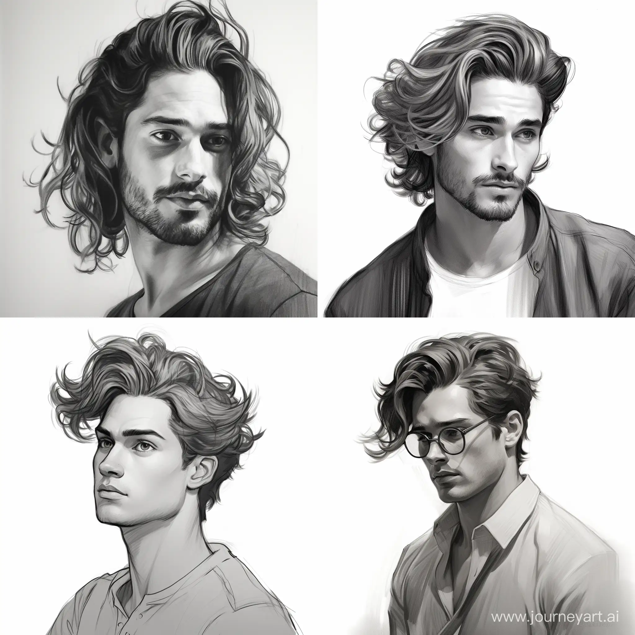 Casually-Styled-Men-with-MidLength-Hair