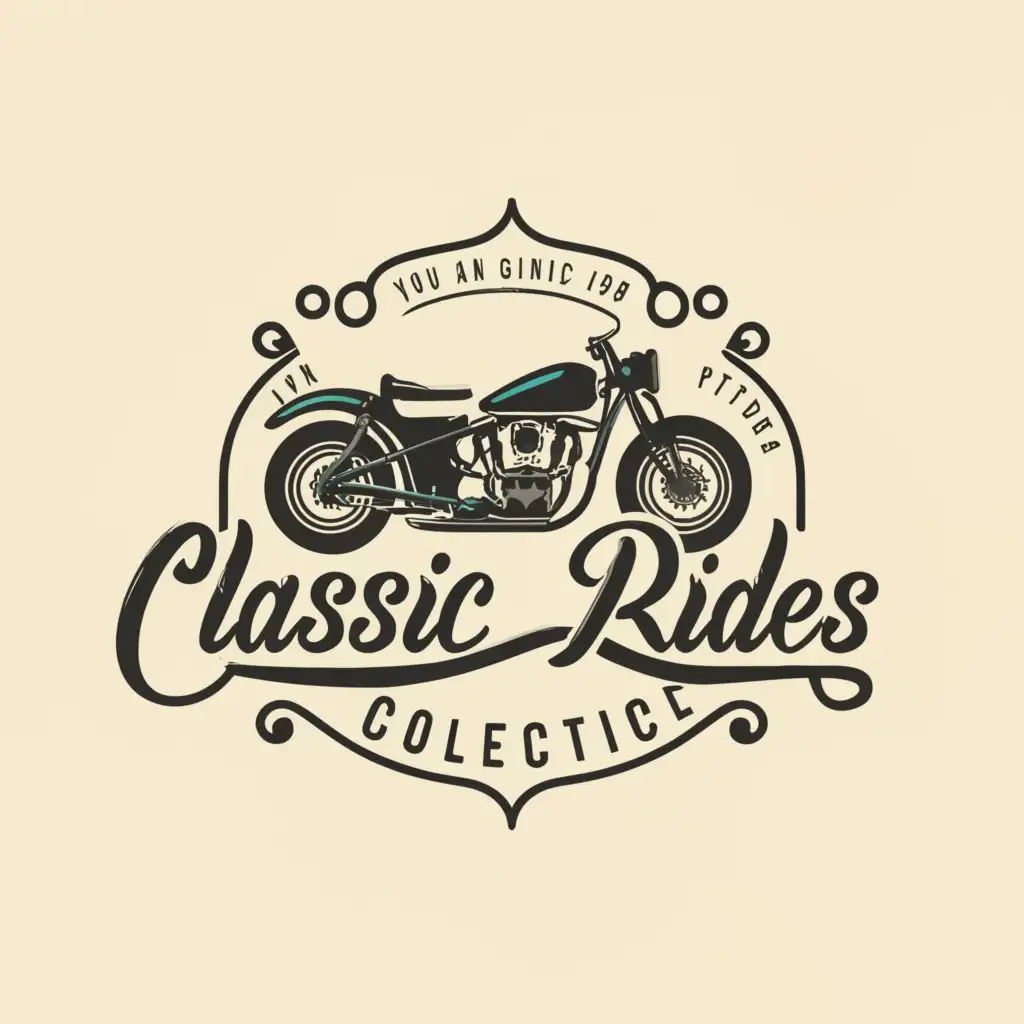 a logo design,with the text "Classic Rides Collective", main symbol:motorcycle,Minimalistic,be used in Automotive industry,clear background