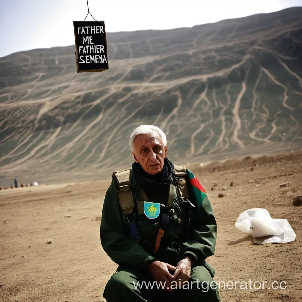 Lonely-Parachutist-Holding-Father-Semena-Sign