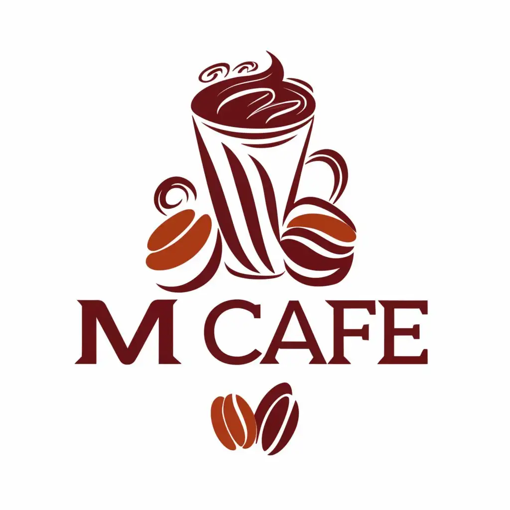 a logo design,with the text "M Cafe", main symbol:coffee and bread,complex,be used in Restaurant industry,clear background