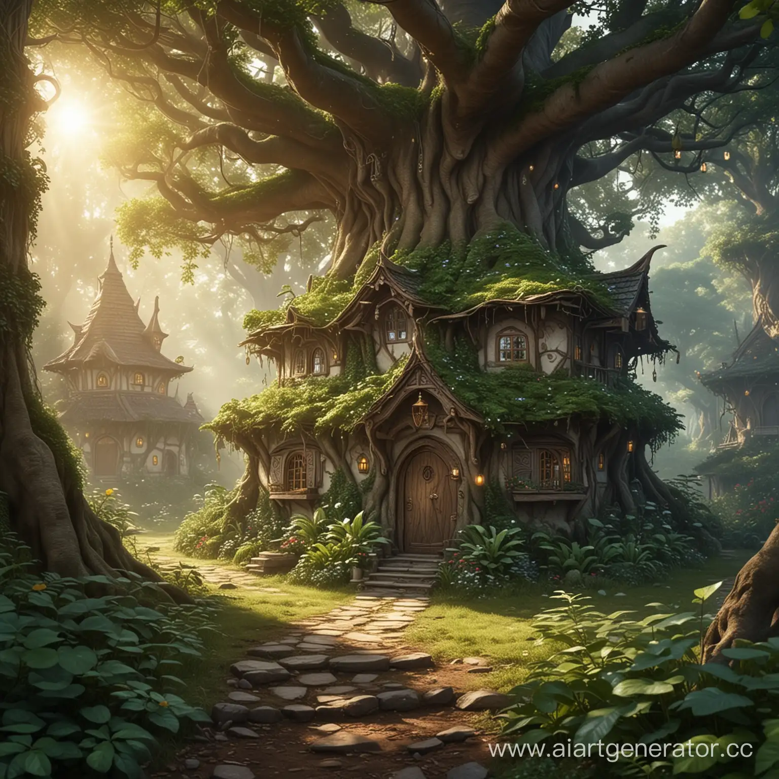 Enchanted-Elf-Village-Amidst-the-Whispering-World-Tree