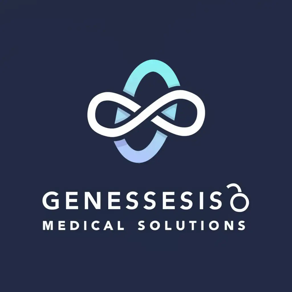 a logo design,with the text "Genesis Medial Solutions", main symbol:Infinity symbol,Moderate,be used in Medical Dental industry,clear background