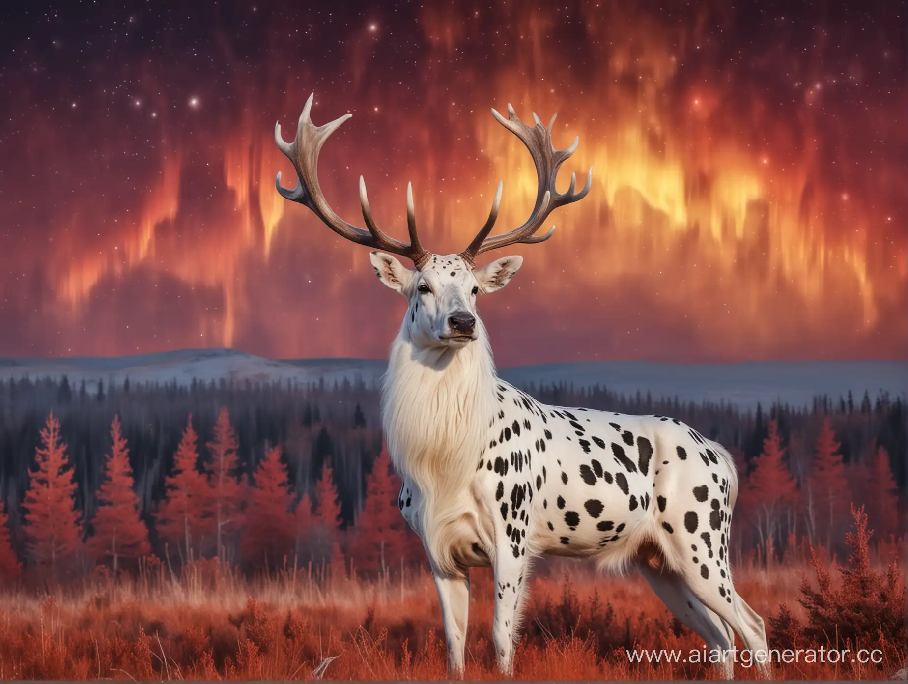Majestic-Dalmatian-Deer-under-Northern-Lights