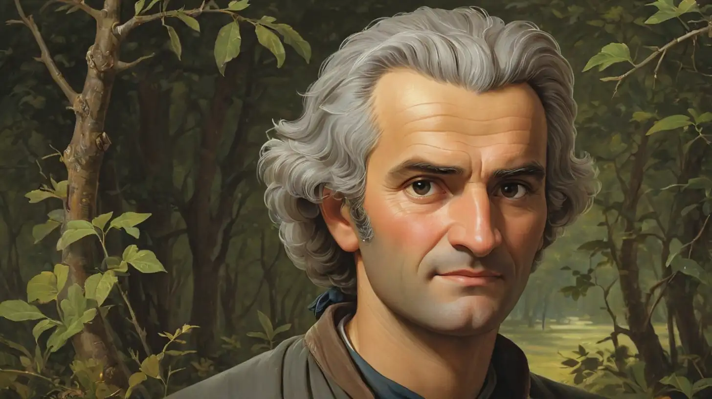 JeanJacques Rousseau Portrait Philosopher in Contemplation