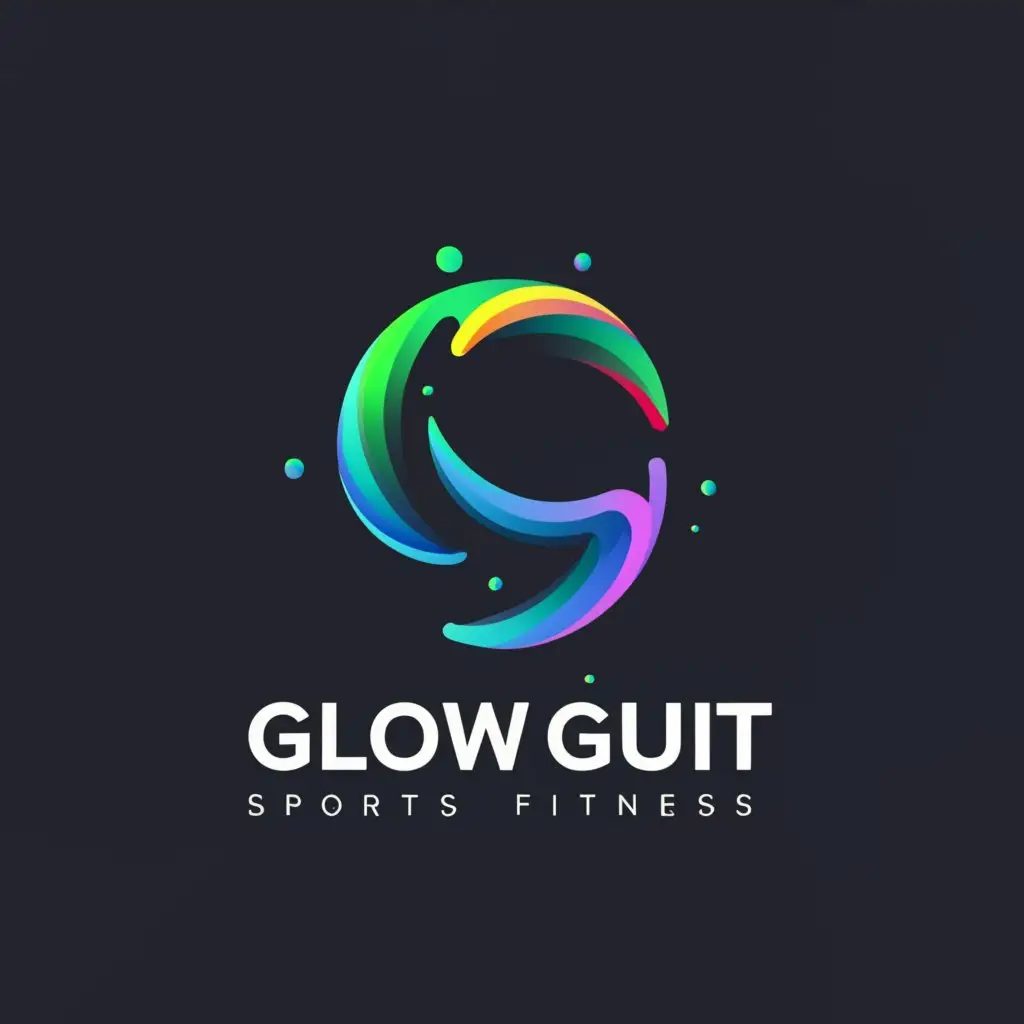 a logo design,with the text "Glow Gut", main symbol:Symbol with sharp edges,Moderate,be used in Sports Fitness industry,clear background