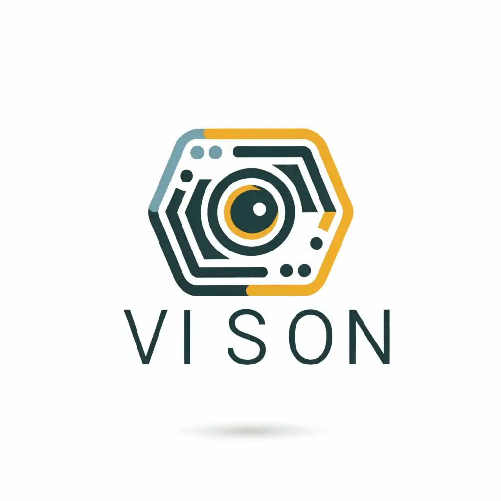 a logo design,with the text "Vision", main symbol:camera,Moderate,clear background