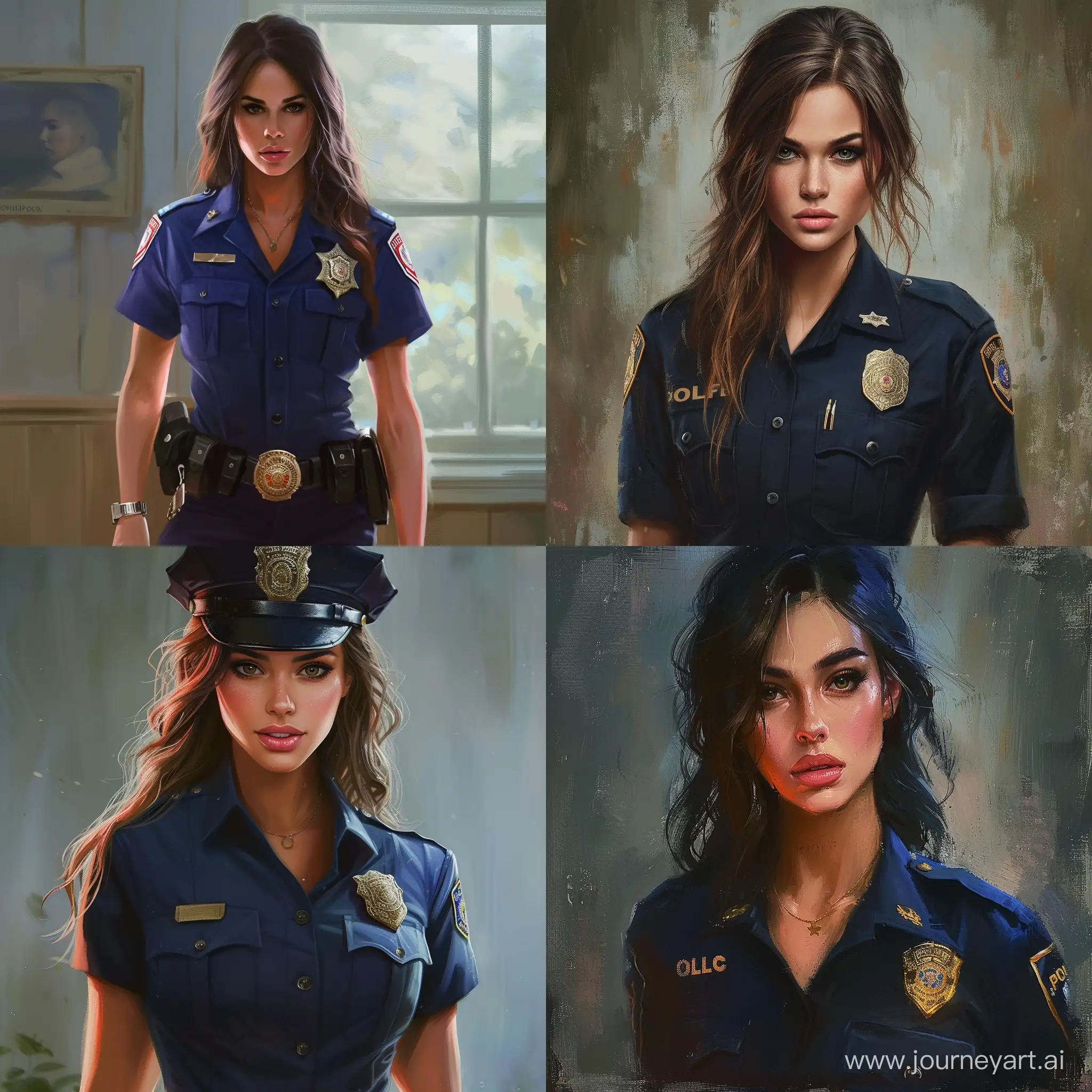 Young-Policewoman-Portrayed-in-Striking-Artistic-Rendering