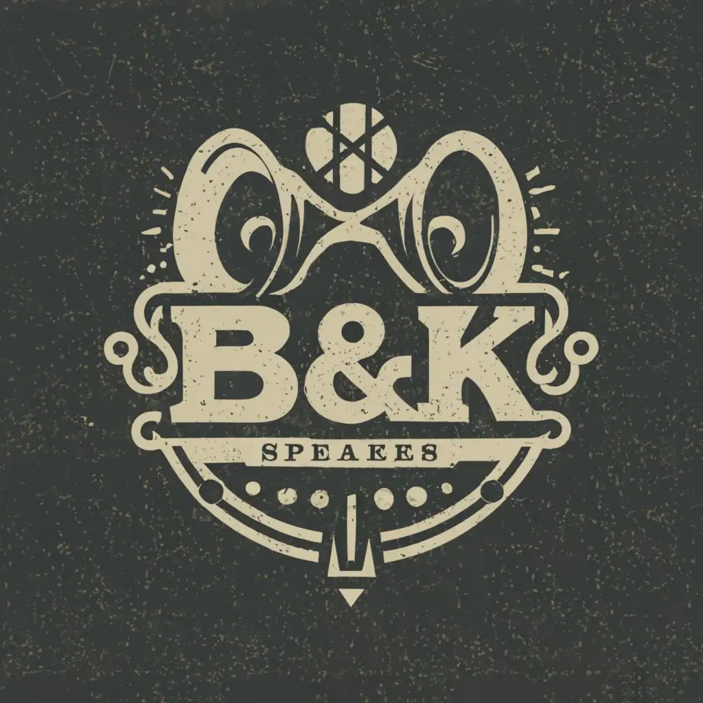 a logo design,with the text "B&K Speakers", main symbol:Speaker,Moderate,clear background