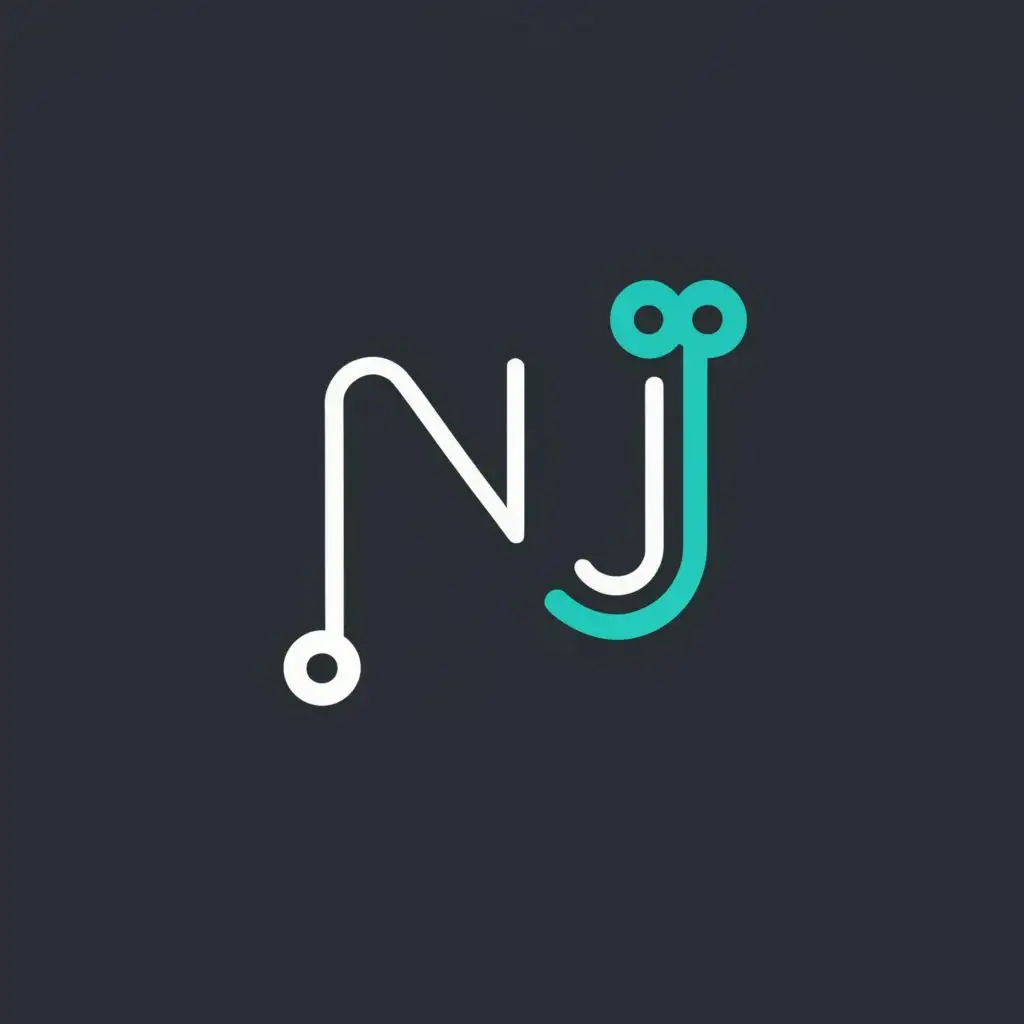 logo, coder, with the text "N J", typography, be used in Internet industry