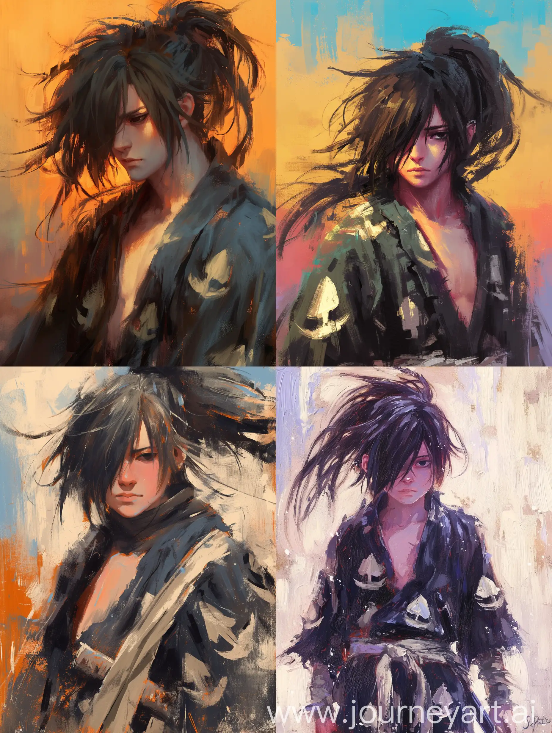 Vibrant-Oil-Painting-of-Hyakkimaru-from-Dororo-Saturated-Color-Digital-Art
