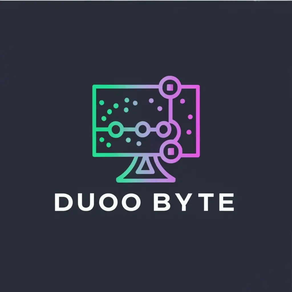 logo, computer, with the text "Duo Byte", typography, be used in Technology industry