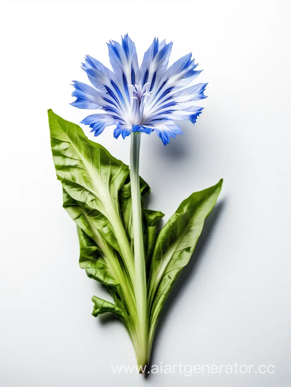 Elegant-Chicory-Flower-Blossoming-on-Pure-White-Background