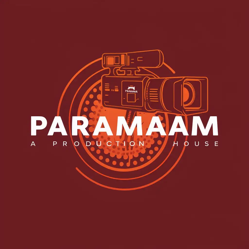 logo, Video camera, a production house, with the text "Paramaam", typography