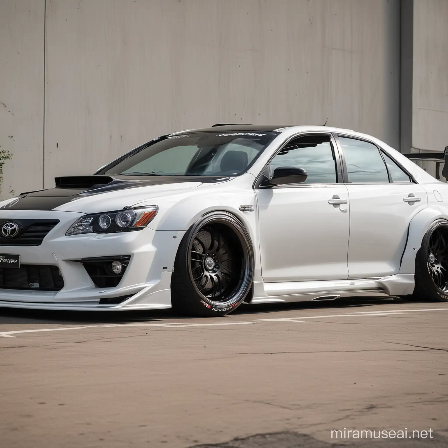 rocket bunny wide body kit toyota aurion 2006 model
side on view