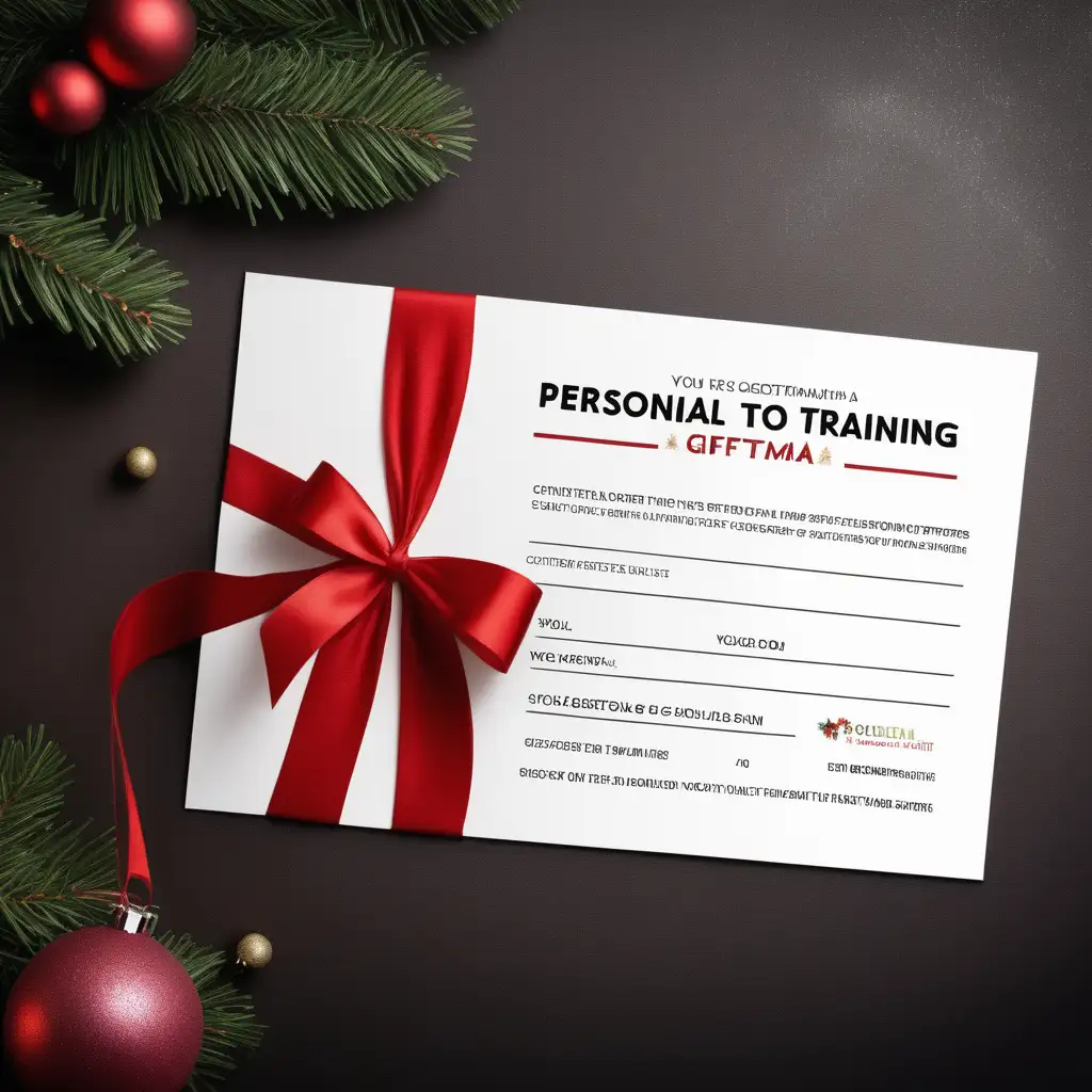 Christmas Gift Voucher Personal Training Experience for Health and Fitness