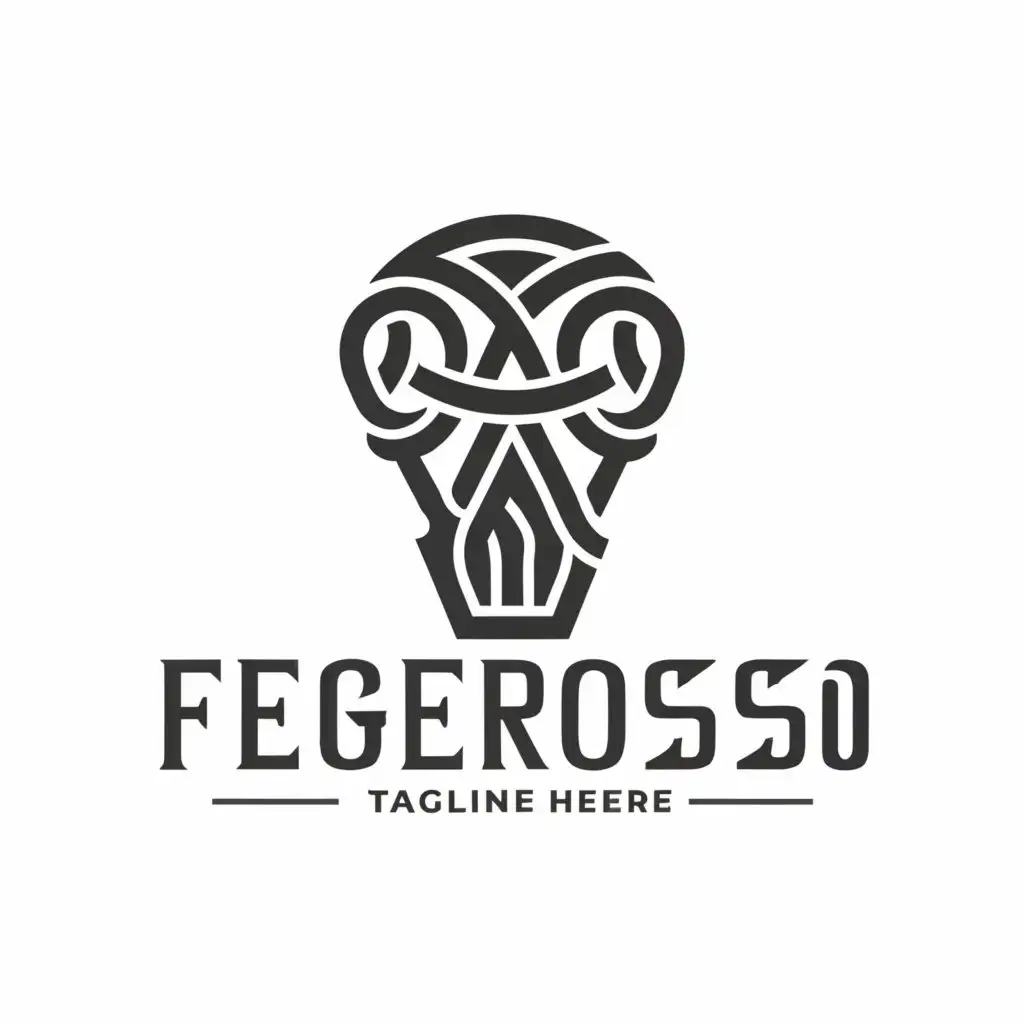 a logo design,with the text "Fegerosso", main symbol:Skull,complex,clear background