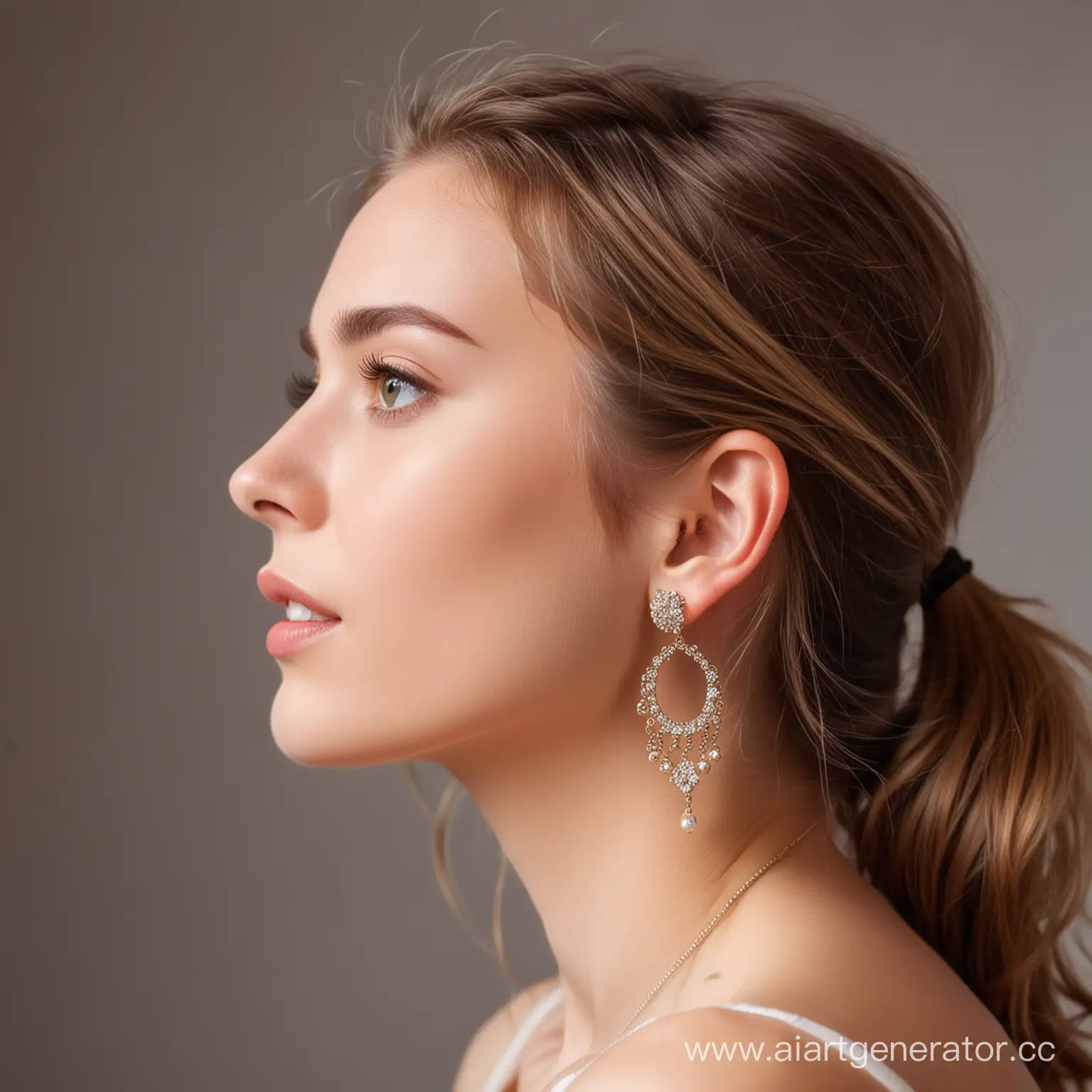 Stylish-Girl-Displaying-Beautiful-Earrings-in-Side-Glance