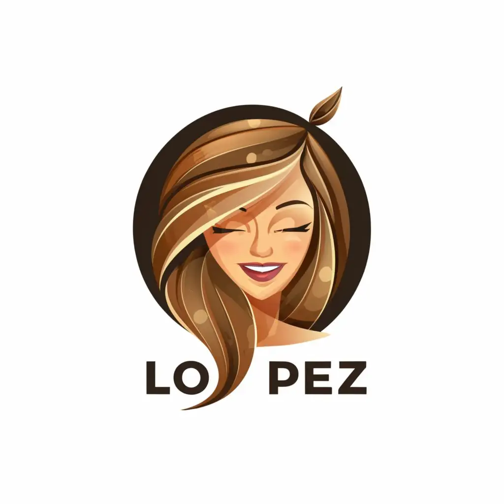 a logo design,with the text "Lo Pez", main symbol:Beautiful girl,complex,clear background