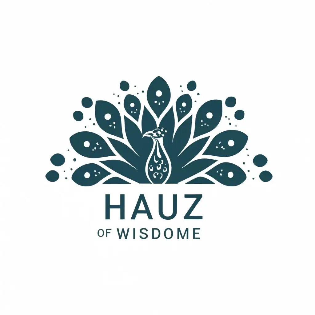 logo, peacock, with the text "Hauz of Wisdome", typography