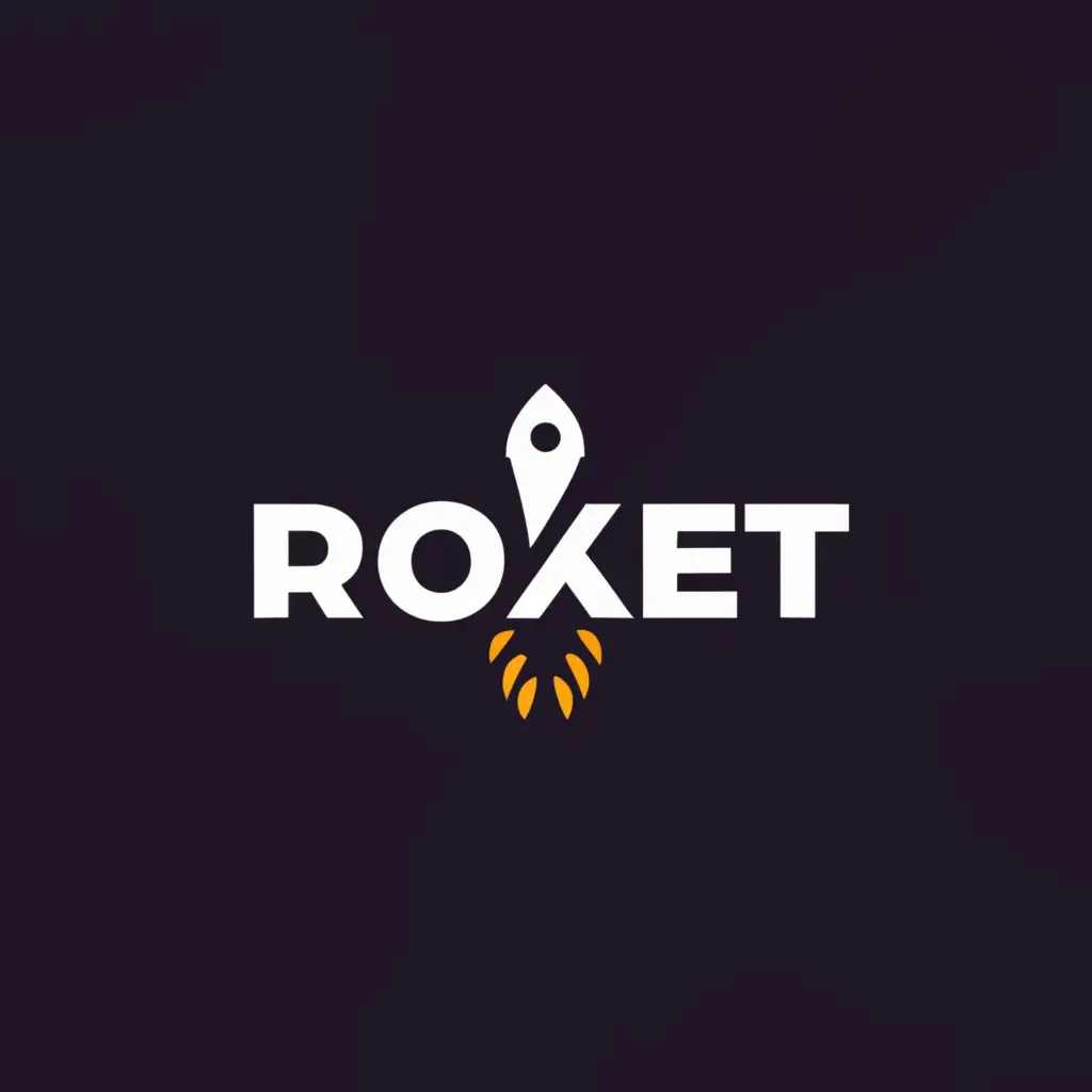 a logo design,with the text "Roket", main symbol:a rocket,Moderate,be used in social media marketing industry,clear background