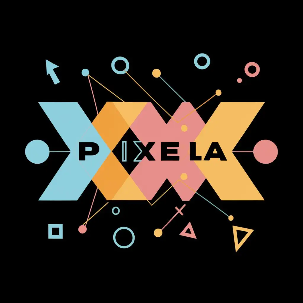 logo, graphic and web design, with the text "pixela", typography