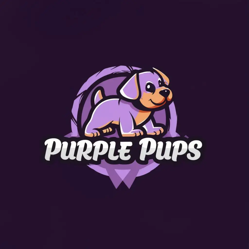 logo, Dog, with the text "Purple Pups", typography, be used in Animals Pets industry