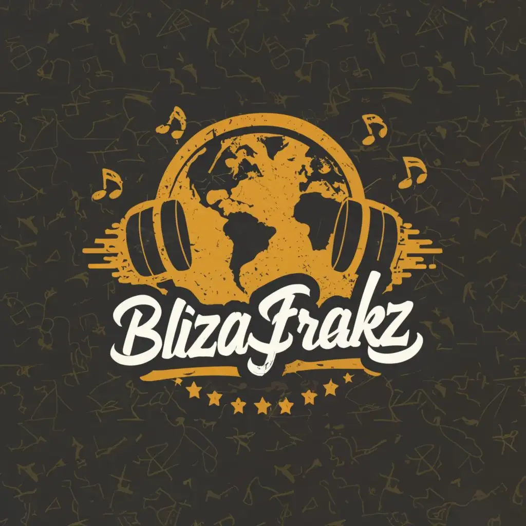logo, globe and music, with the text "ibizafreakz", typography, be used in Travel industry