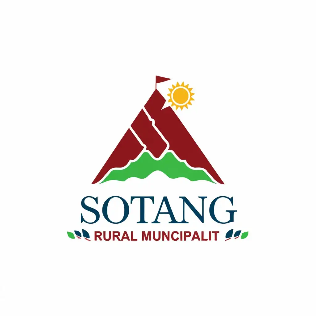 a logo design, with the text 'Sotang Rural Municipality', main symbol: natural beauty, Flag of NEPAL, Moderate, be used in Nonprofit industry, clear and bold circle background