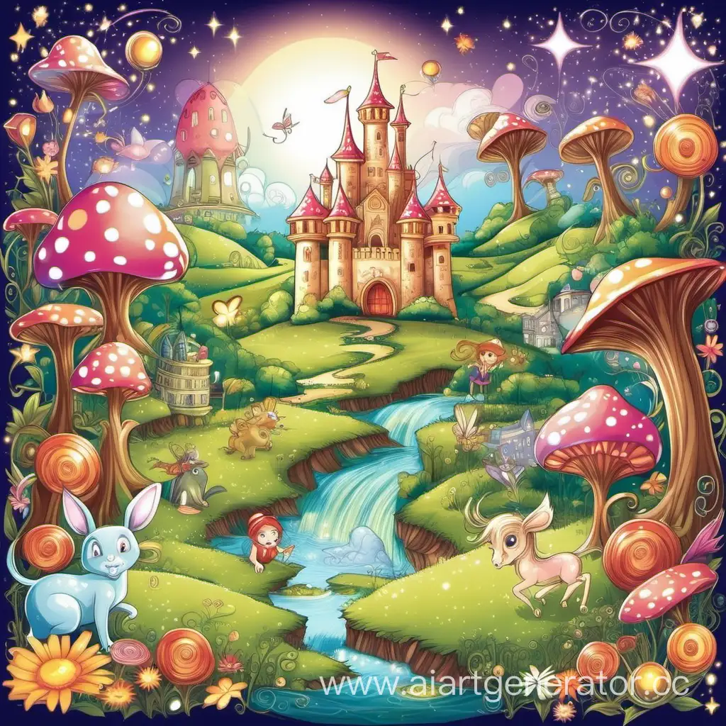 Enchanting-Fairy-Tale-Landscape-with-Magical-Creatures
