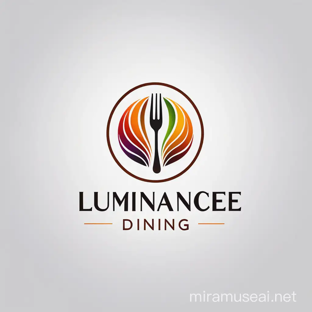 Luminance Dining Restaurant Logo with Elegant Typography and Glowing Accents