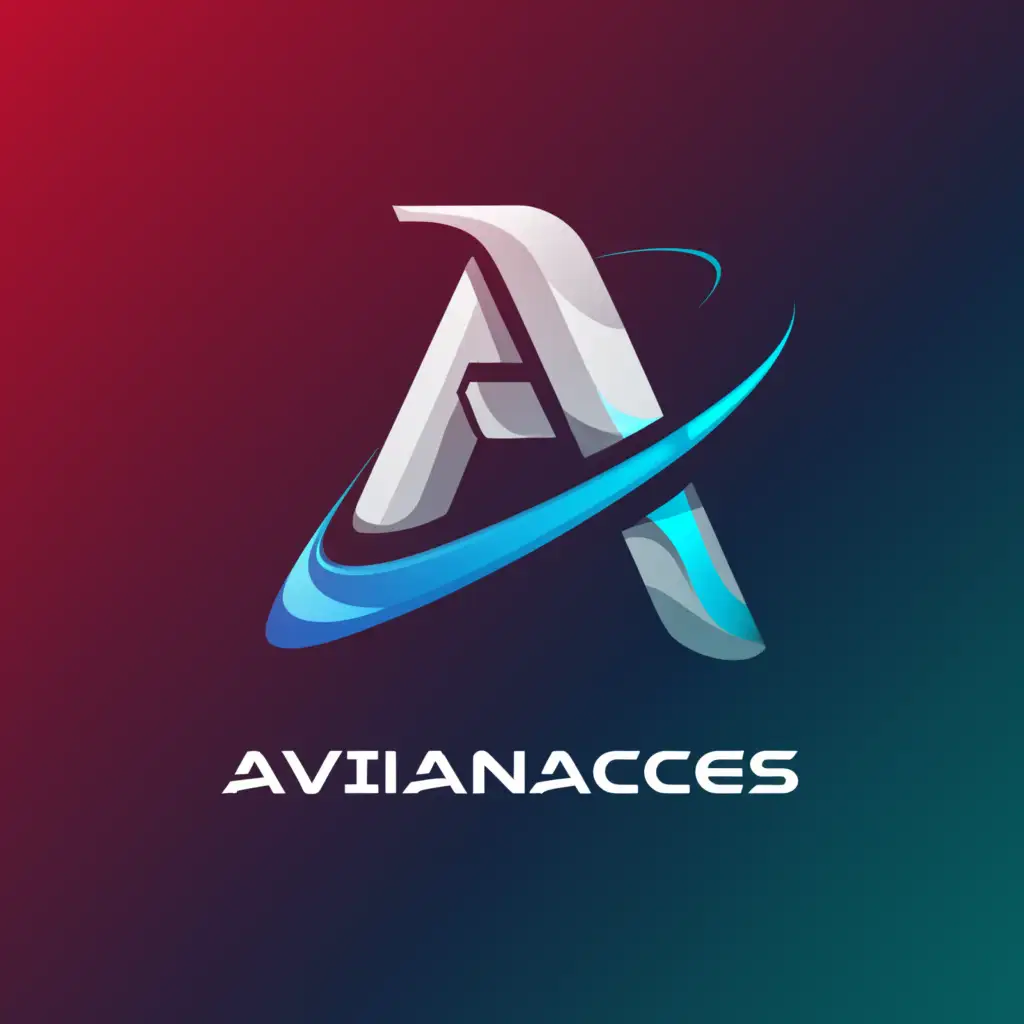 a logo design,with the text "You have to create a minimal part highly looking pure esports type "AA" and then write AVIANACES under that with good background
For that you can use the same "AA" as bg
Keep theme as blue and white", main symbol:A,Minimalistic,be used in Retail industry,clear background