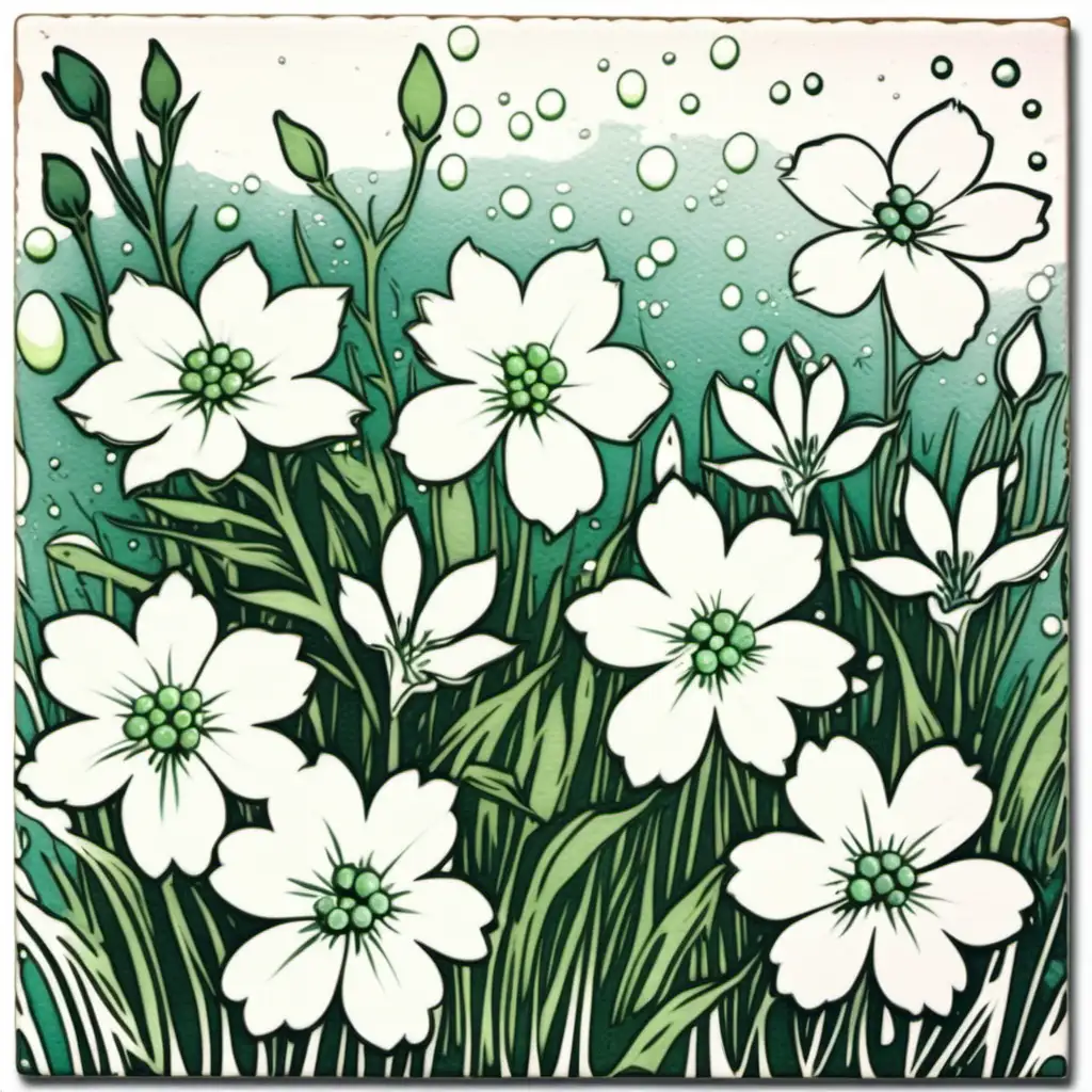 /imagine prompt pastel watercolor Snow in Summer,small bulbous perennials,white flowers nod with a small green spot on each petal,sweeping drifts
FLOWERS , washed out color, clipart on a white background andy warhol inspired --tile