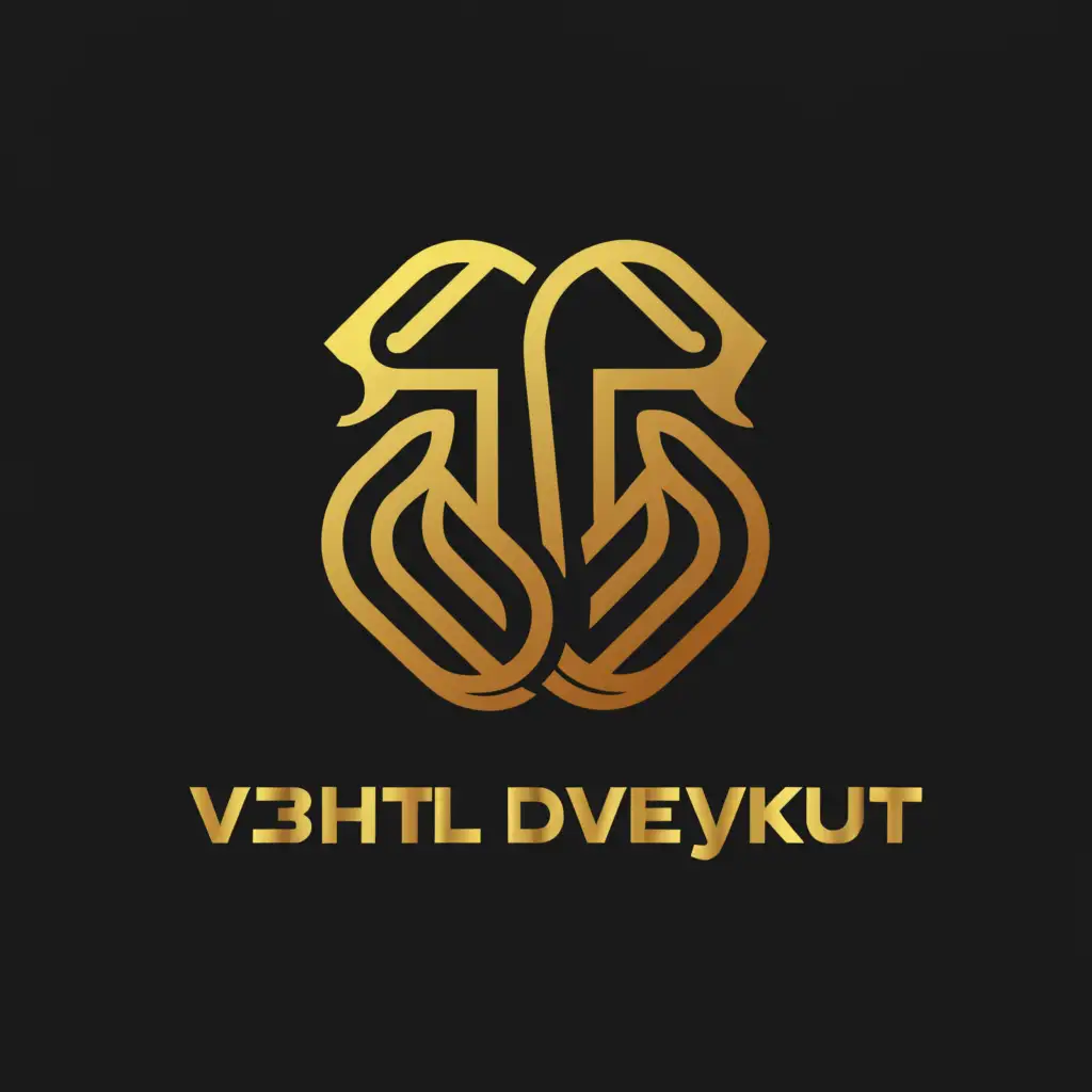 a logo design,with the text "VSHTL DveyKut", main symbol:The snake eating its own tail gold
Russian,complex,be used in Education industry,clear background