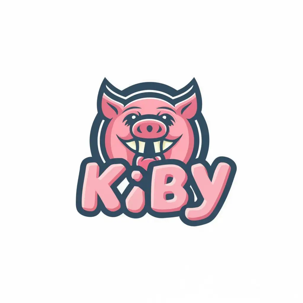 LOGO-Design-for-Kiby-Playful-Monster-Pig-with-Unique-Typography-for-the-Animals-and-Pets-Industry