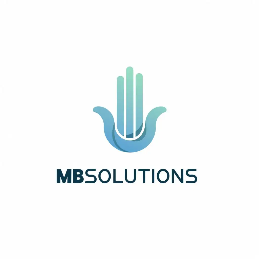 a logo design,with the text "MB Solutions", main symbol:Helping hand,Minimalistic,clear background