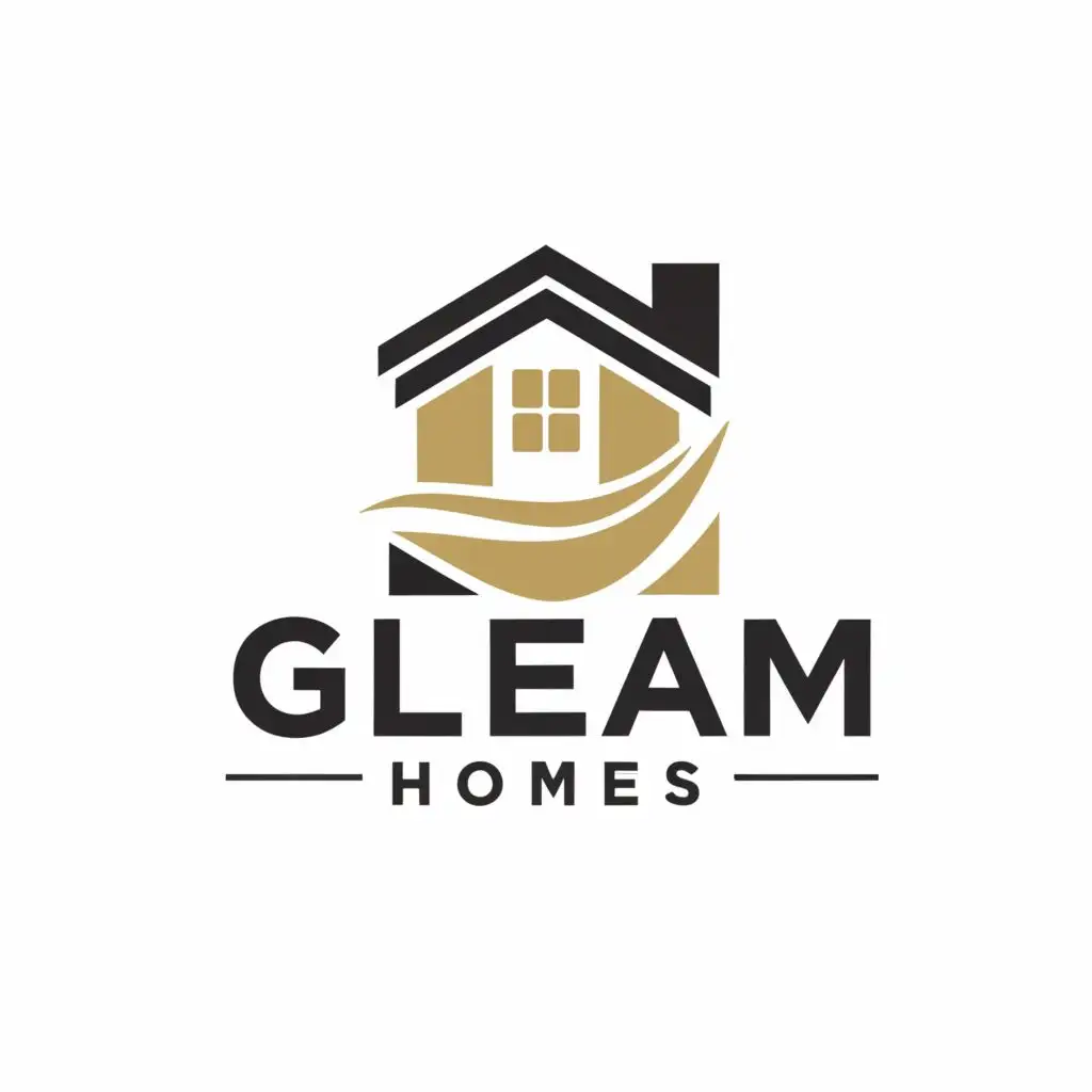 logo, home, with the text "gleam homes", typography, be used in Home Family industry