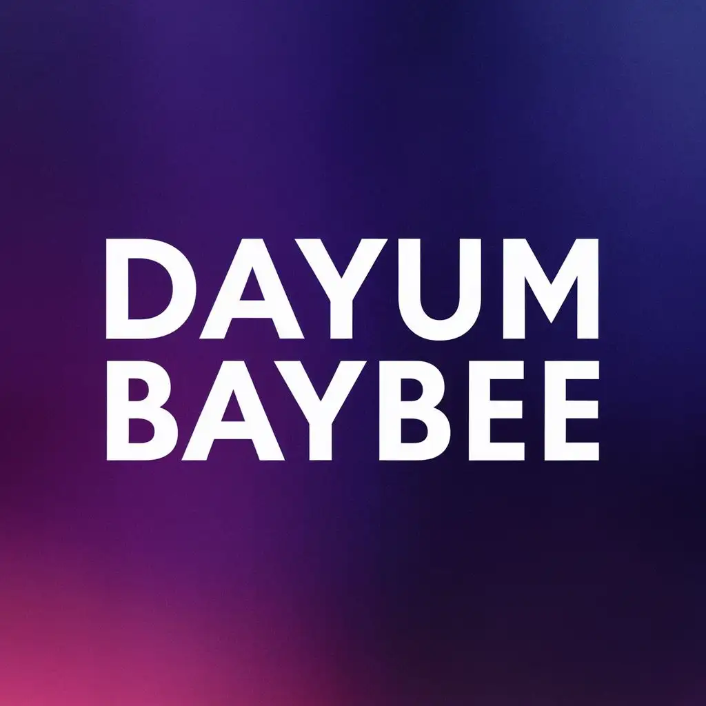 logo, n/a, with the text "Dayum Baybee", typography, be used in Entertainment industry