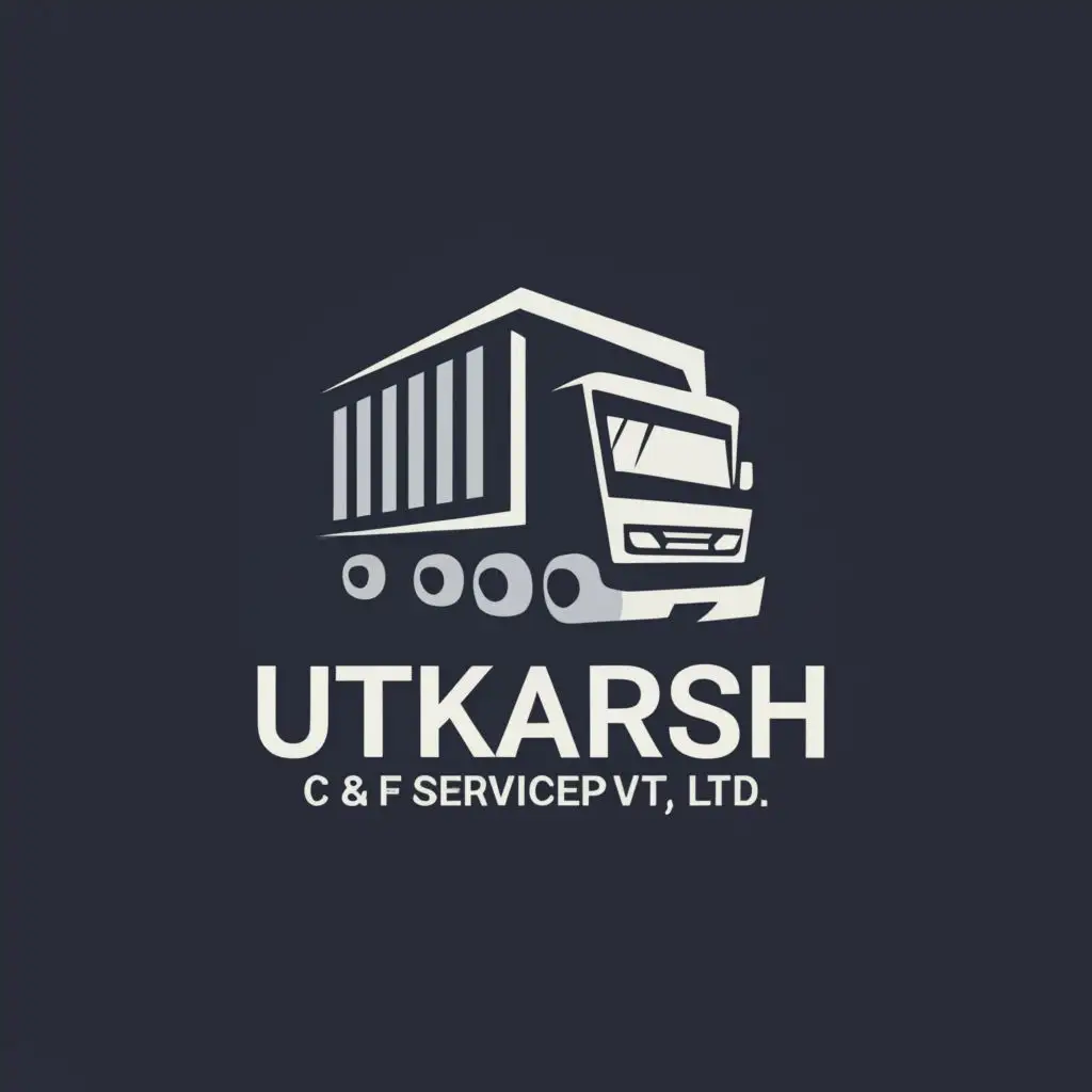 LOGO-Design-for-UTKARSH-C-and-F-Services-Pvt-Ltd-Bold-Typography-Container-Truck-Symbol-and-a-Clean-Aesthetic