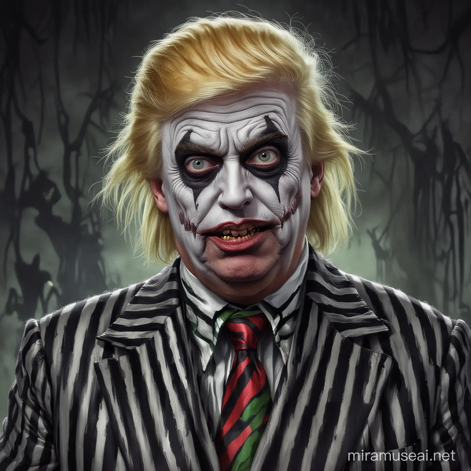 Donald Trump Portrayed as Beetlejuice for a Comedic Twist