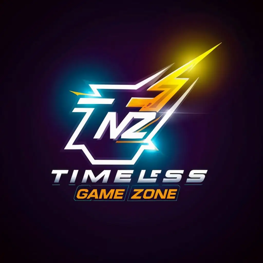 a logo design,with the text "TIMELESS GAME ZONE,  acronymn TMZ", main symbol:Bright light, be used in Sports Fitness industry