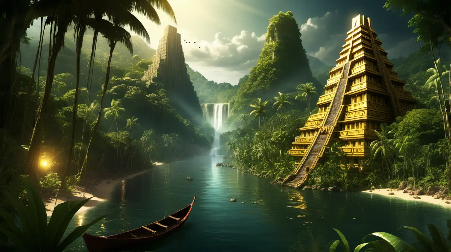El Dorado, hidden jungle with a civilization possess vast gold, a mytical place