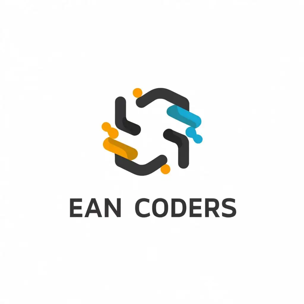 a logo design,with the text "Ean Coders", main symbol:application,complex,be used in Technology industry,clear background