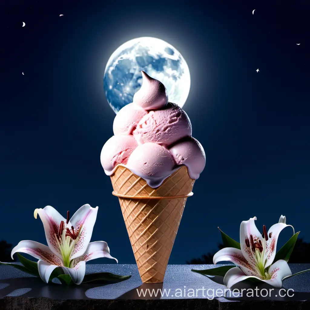 Lily ice cream under the moon