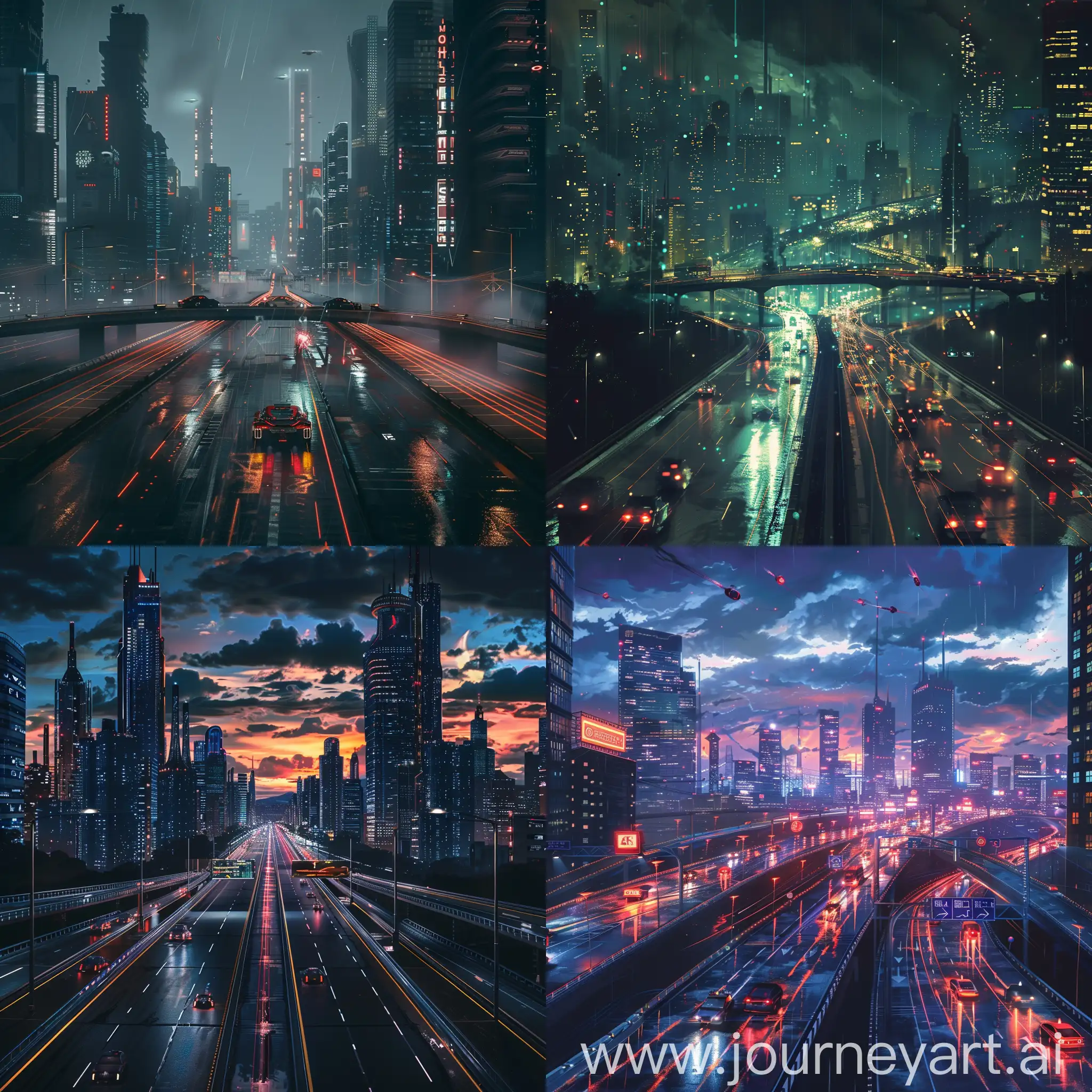 Futuristic-Cyberpunk-Cityscape-with-Highways-169-Wallpaper