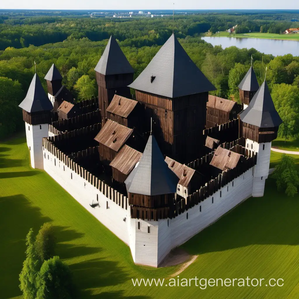 Wooden defensive castle Grand Duchy of Lithuania 14th century