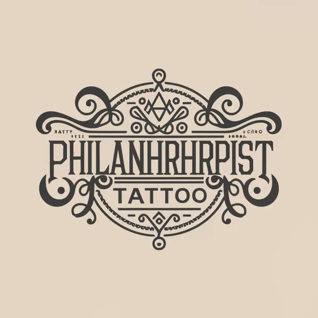 a logo design,with the text """"

philanthropist tattoo
"""", main symbol:tattoo,Сложный,be used in Красота и спа industry,clear background