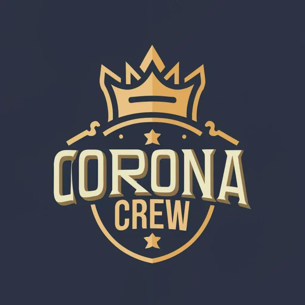 logo, Crown, with the text "Corona Crew", typography, be used in Legal industry