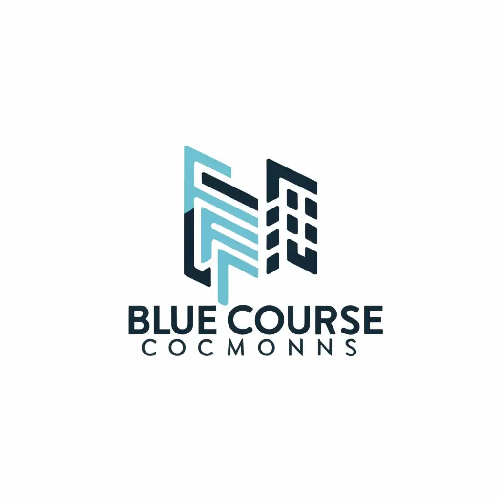 a logo design,with the text "Blue Course Commons", main symbol:We need a logo design for an apartment community located near Penn State. Needs to look sharp, high end and want to make students want to live with us.,complex,be used in Real Estate industry,clear background