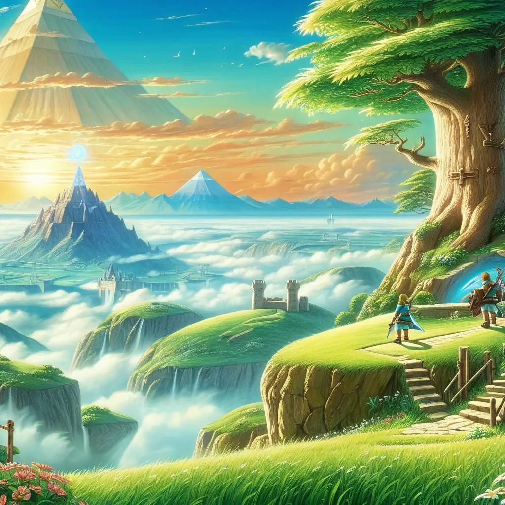 Enchanting Fantasy Landscape Inspired by Zelda with Soothing Music