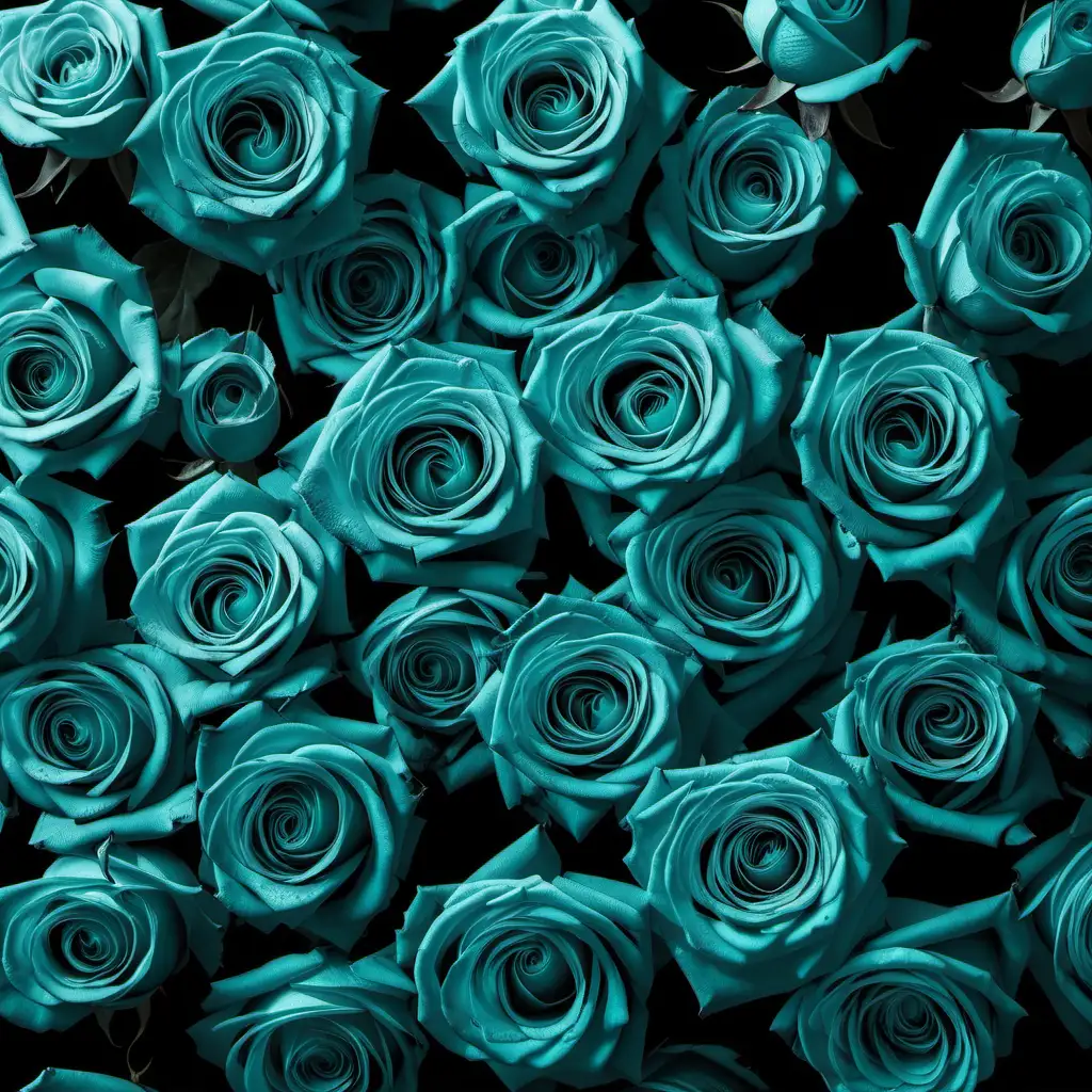 TealColored Roses on a Bed of Disorder